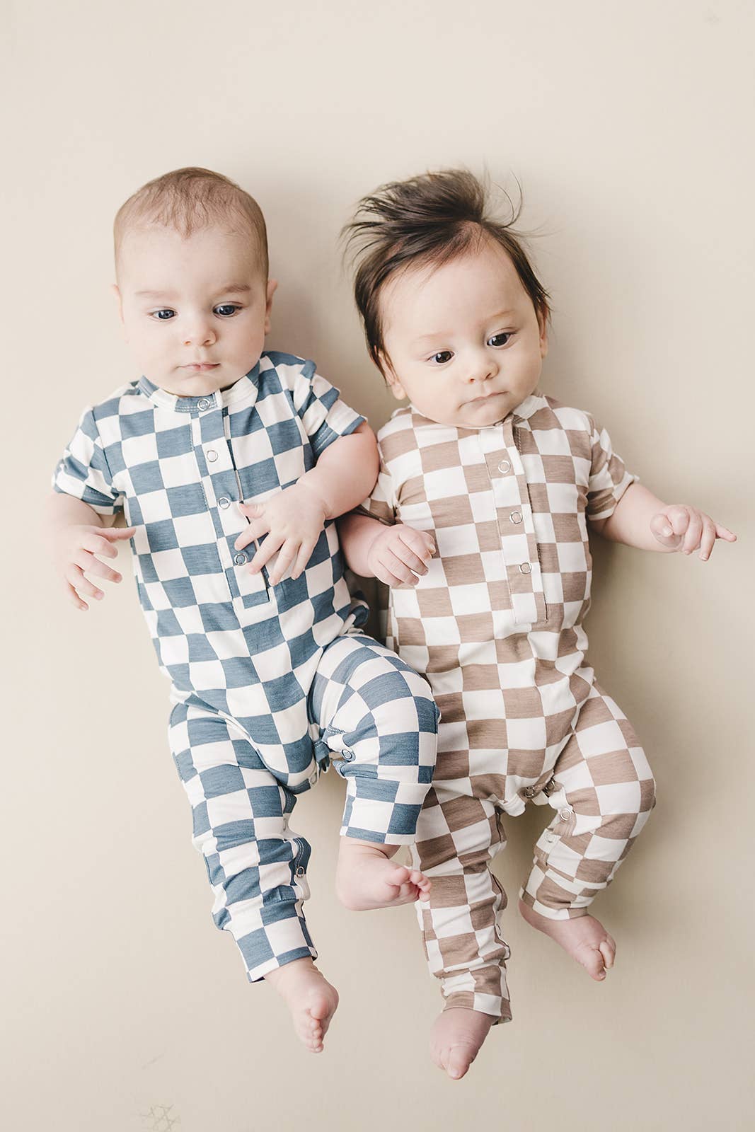 Bamboo Checkered Jumpsuit | Latte