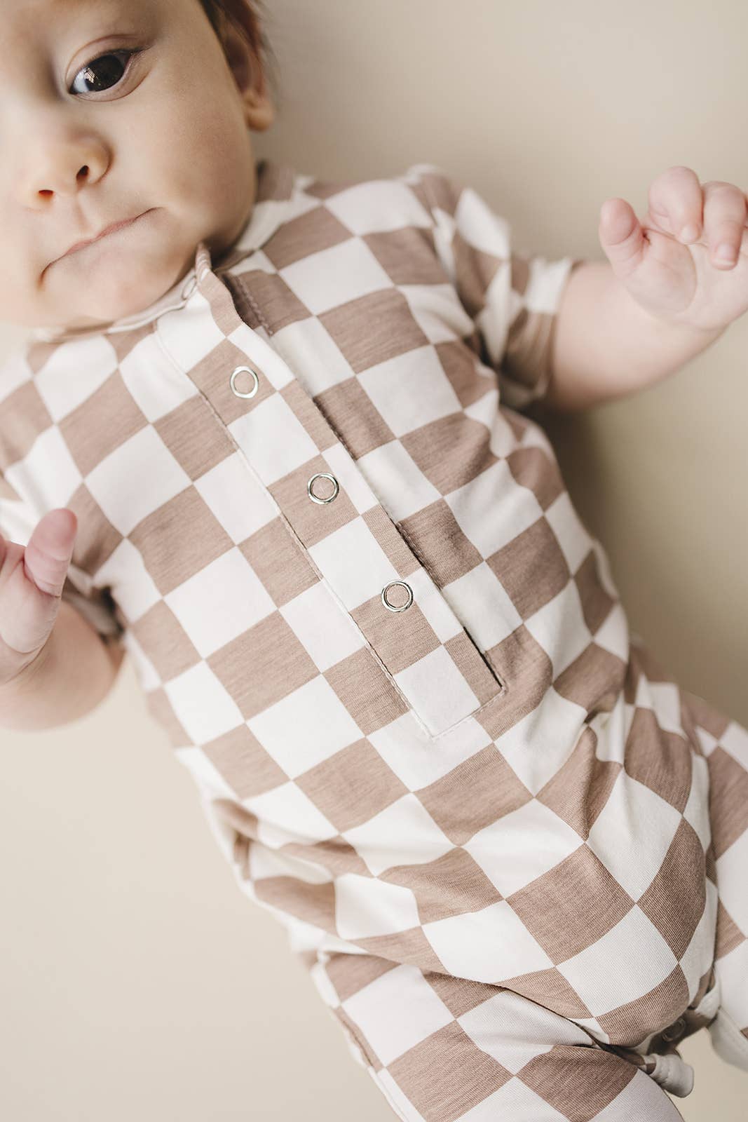 Bamboo Checkered Jumpsuit | Latte